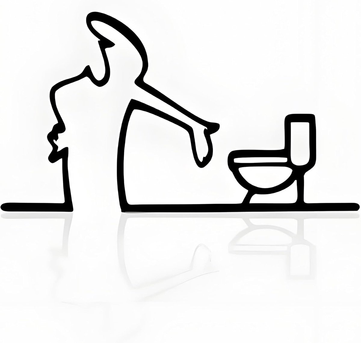 Toiletbord, deurbord, grappig bord, toilet, 20 x 10,8 cm, ijzermateriaal, gastenwc-bord van metaal, als gastentoilet en toiletdeur, decoratie in privé- en openbare ruimtes (zwart)