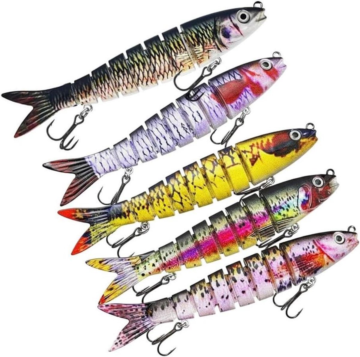 Wobbler Viskunstaas - Kunstaas Vissen - Roofvis Vangen - Meervoudig Verbonden Lichaam - 5 cm 18 g - Kleurrijk