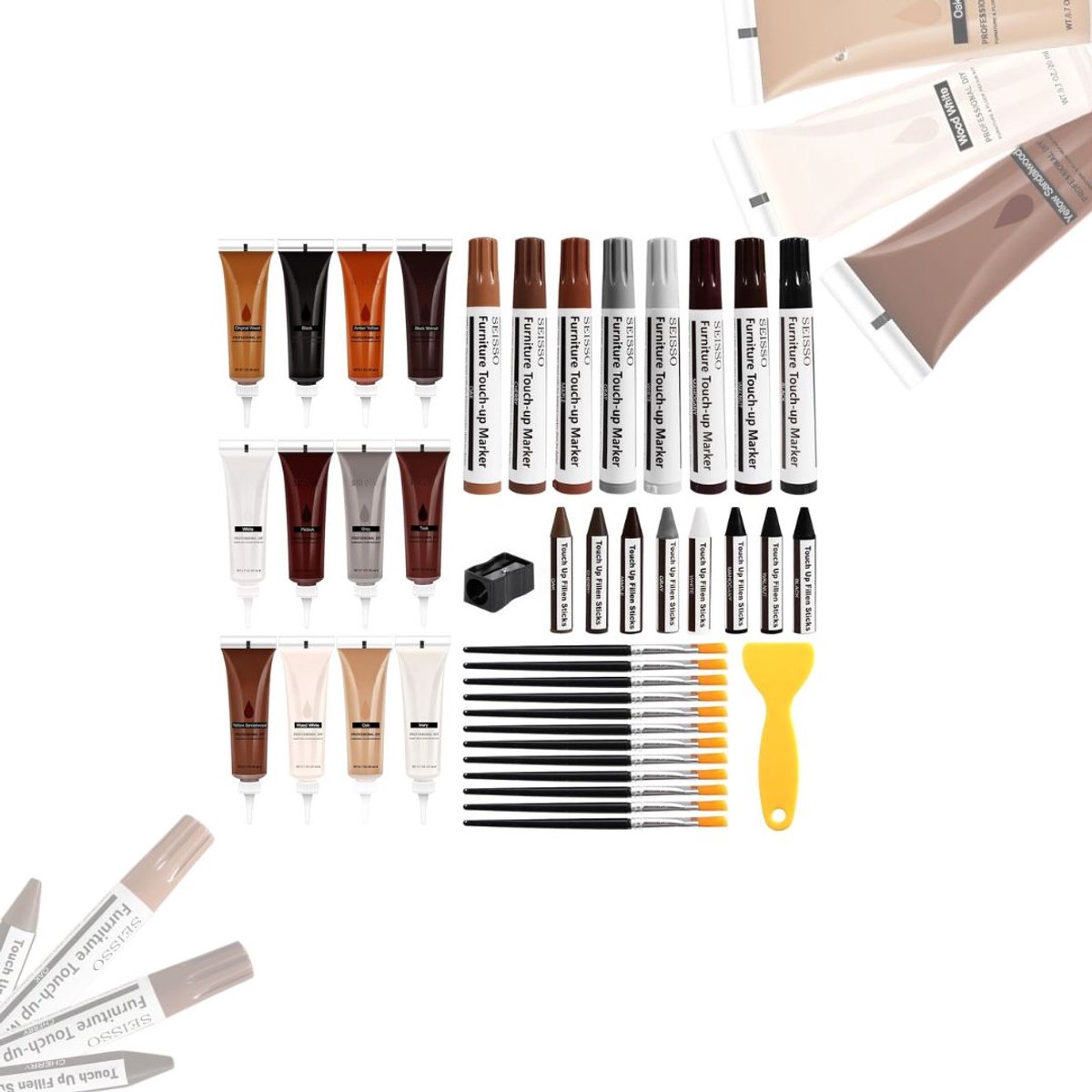 Zavio® Laminaat Reparatieset - Laminaatvuller - Vuller - Stiften Set