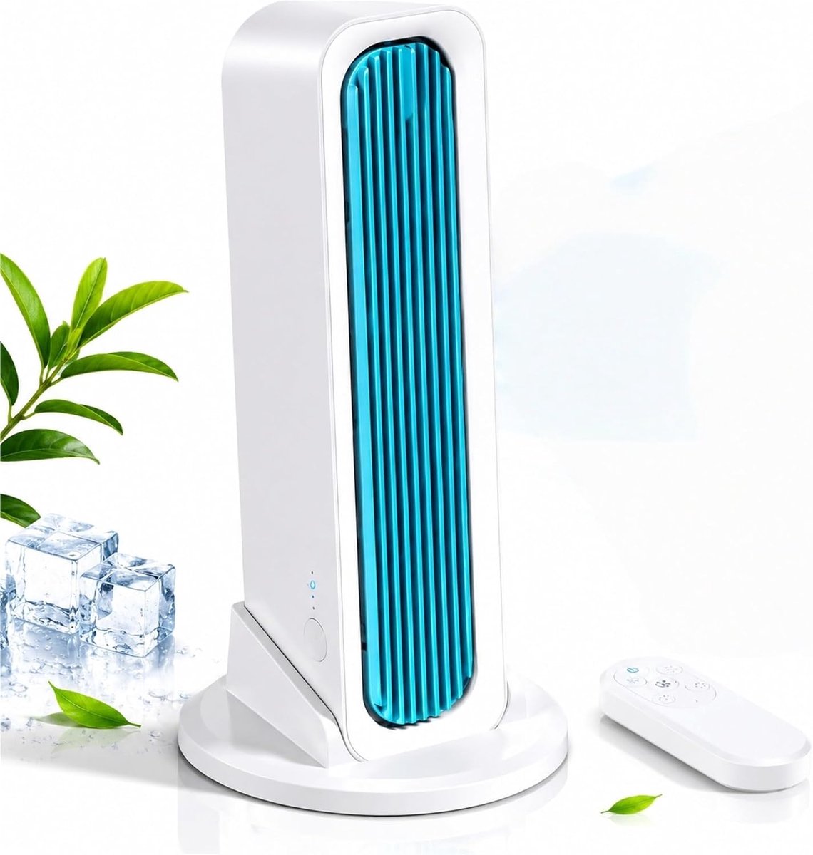Witte Bladloze Torenventilator - USB Oplaadbaar - 4000mAh Accu - 3 Snelheden - Stil - Met Afneembare Voet En Afstandsbediening - Geschikt Voor Bureau - Slaapkamer En Kamperen