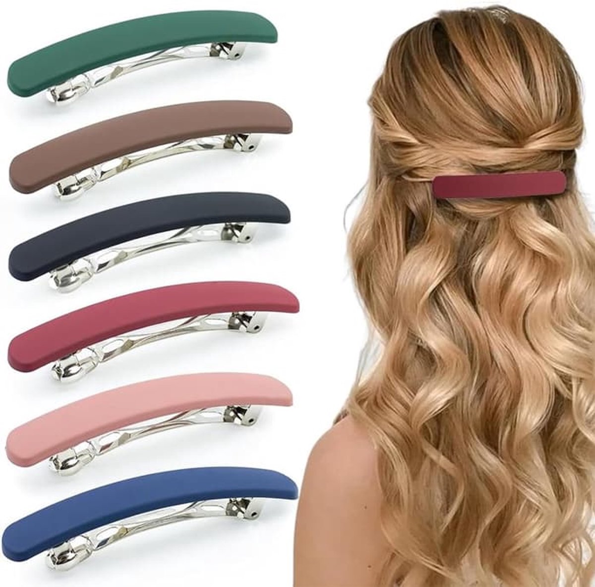 Haarclips voor dames, automatische retro haarclips, groot formaat, geschikt voor vrouwen en meisjes met alle haartypes.