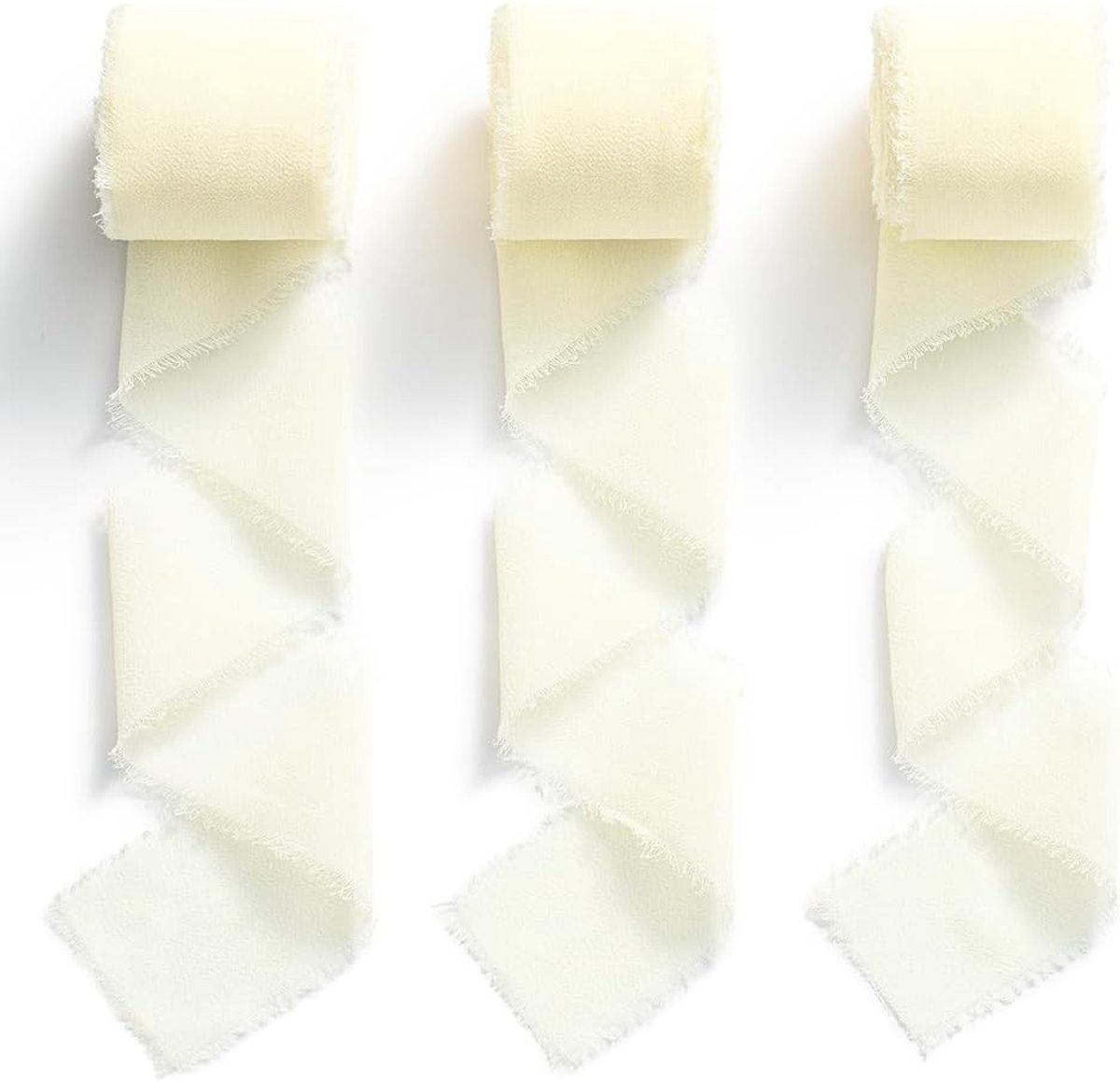 Chiffonlint Creme 3,8 cm Geschenklint Lijnstoflint Decoratief lint voor geschenkverpakking