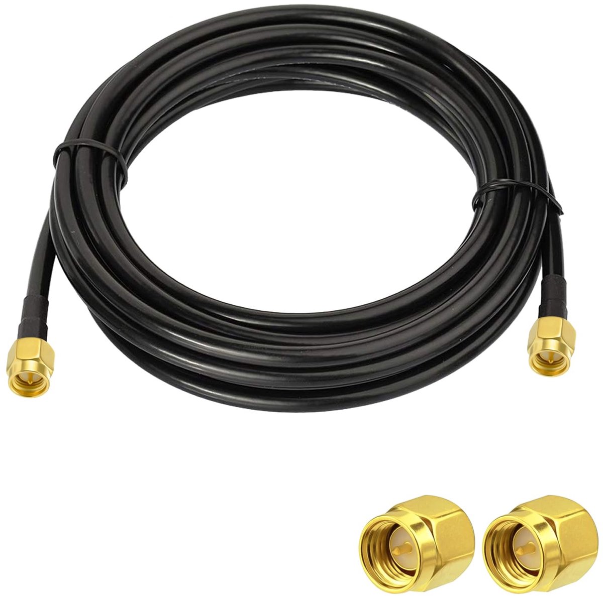 SMA Antenne Verlengkabel SMA Male naar SMA Male Pigtail Kabel WLAN Antenne Kabel RG58 16.4ft/5M voor WiFi Draadloos Netwerk 2G 3G 4G Antenne Router GSM Bluetooth WLAN LAN