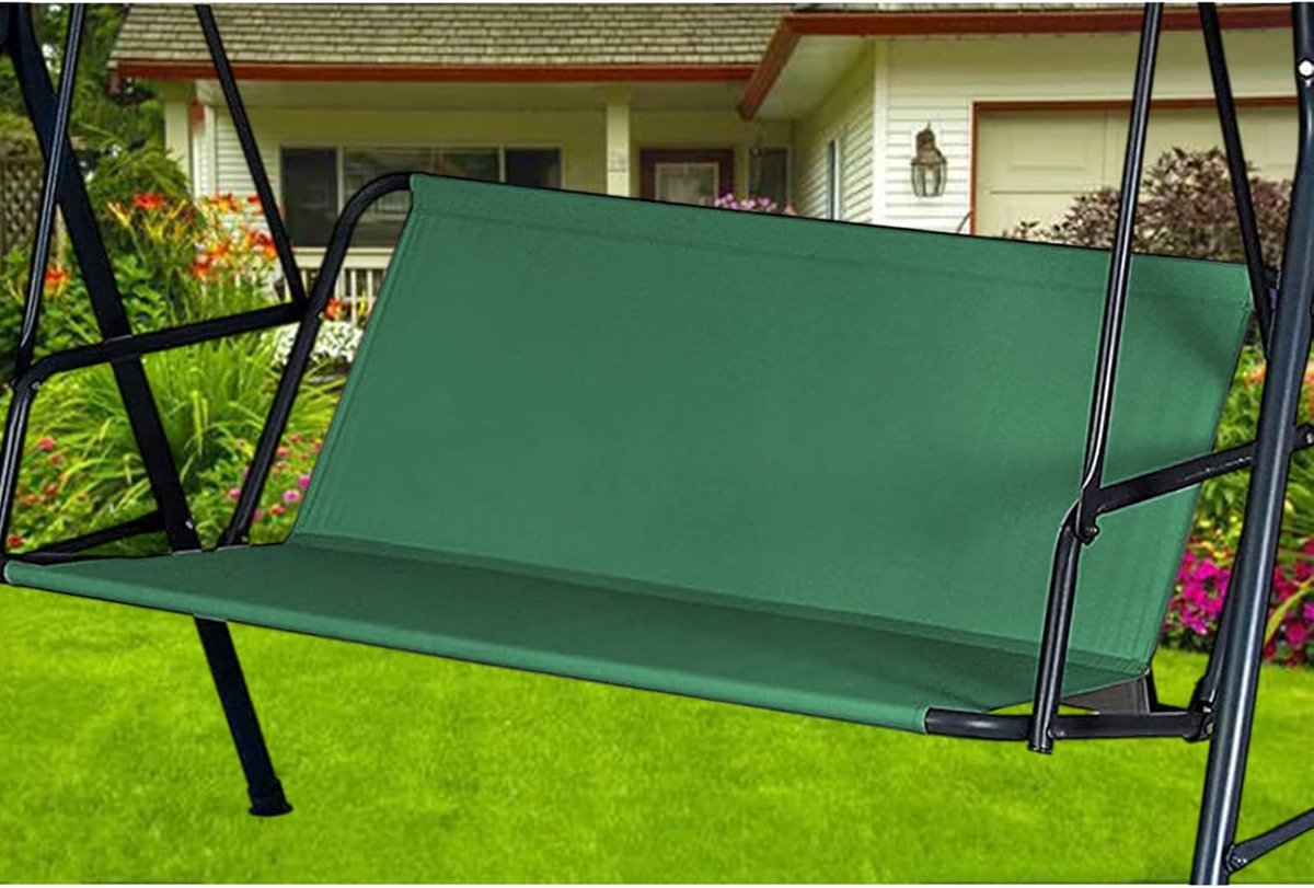 Schommelbank zitting vervanging, schommelbank zitting, reserve-schommel stoelhoes voor schommelbank, stof voor schommelbank, zitting 600D Oxford-weefsel (148 x 52 x 52 cm, groen)