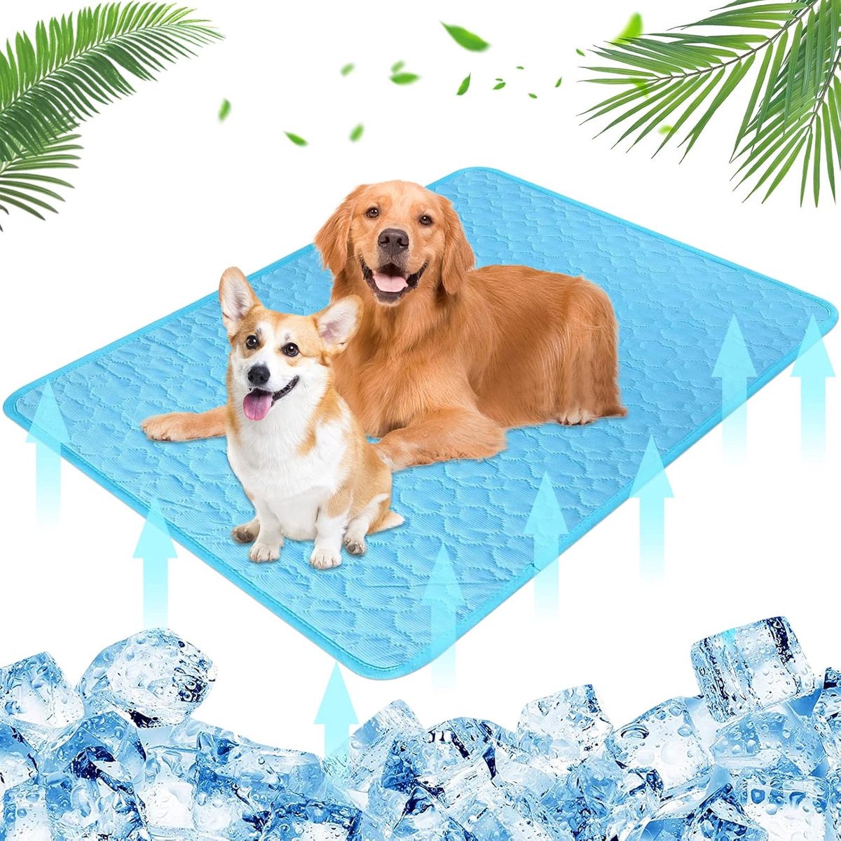 Koelmat voor honden, 50 x 60 cm, koelmat, zelfkoelend, puppyonderlegger, wasbaar, koelmat voor honden en katten, zelfkoelend, ijskussen voor huisdieren, koelmat voor huisdieren