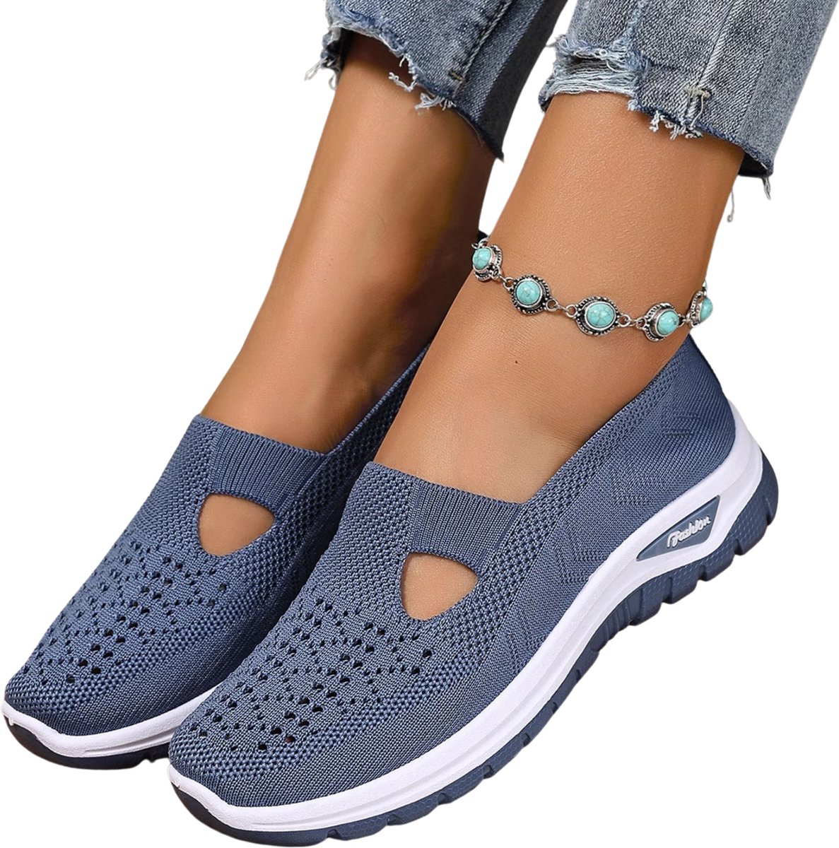 Currero Schoenen Dames Sneakers Comfortabel Slippers Casual Volwassenen 37 Koningsblauw