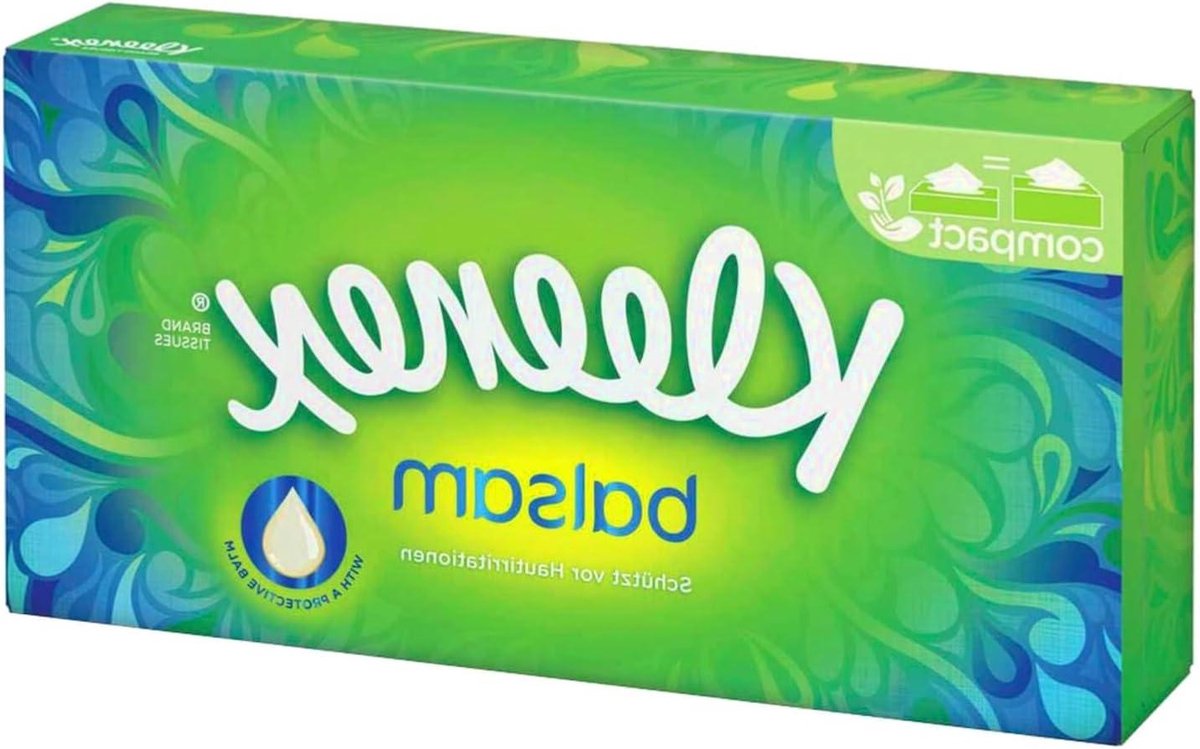 Kleenex Balsem zakdoekjes - Zachte tissues - Neusverzorging - Beschermt gevoelige huid - 72 stuks - Wit