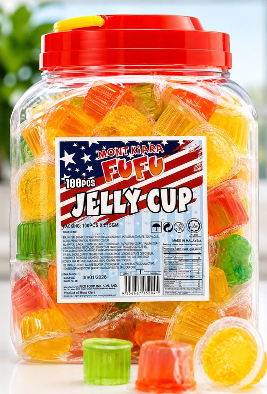 Jelly Fruit Cups (15gr x 100 stuks!)