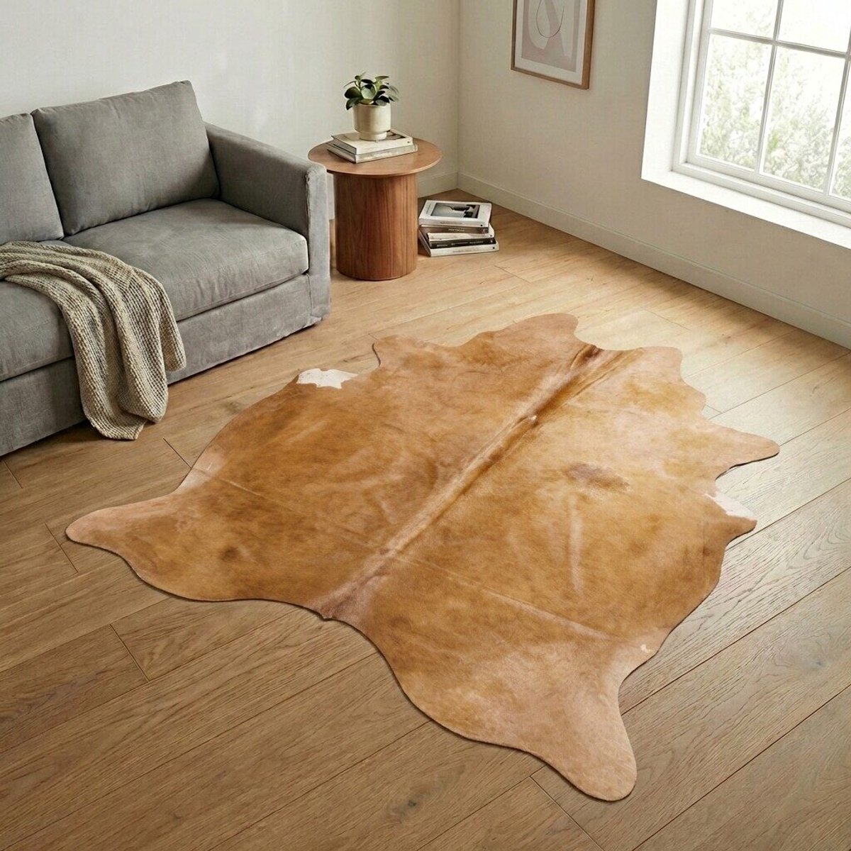 Koeienhuid Vloerkleed XXL (Extra Groot) - Bruin-wit - 244 x 201 cm - Koeienkleed / Koeienvel / Dierenvel / Dierenhuid / Koehuid Tapijt