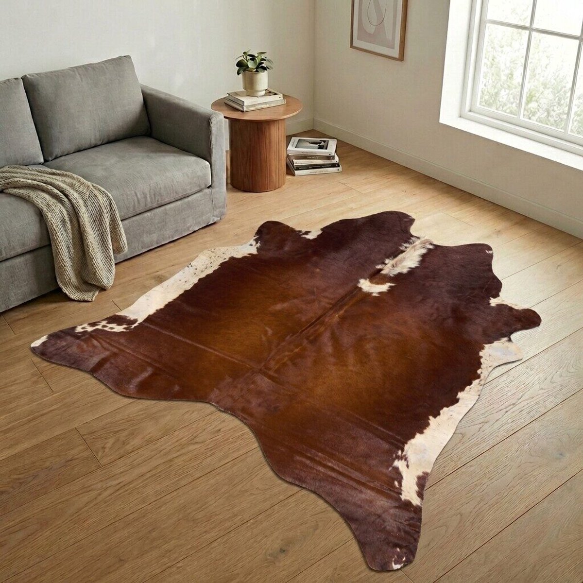 Koeienhuid Vloerkleed XL (Groot) - Effen-solid - 239 x 220 cm - Koeienkleed / Koeienvel / Dierenvel / Dierenhuid / Koehuid Tapijt