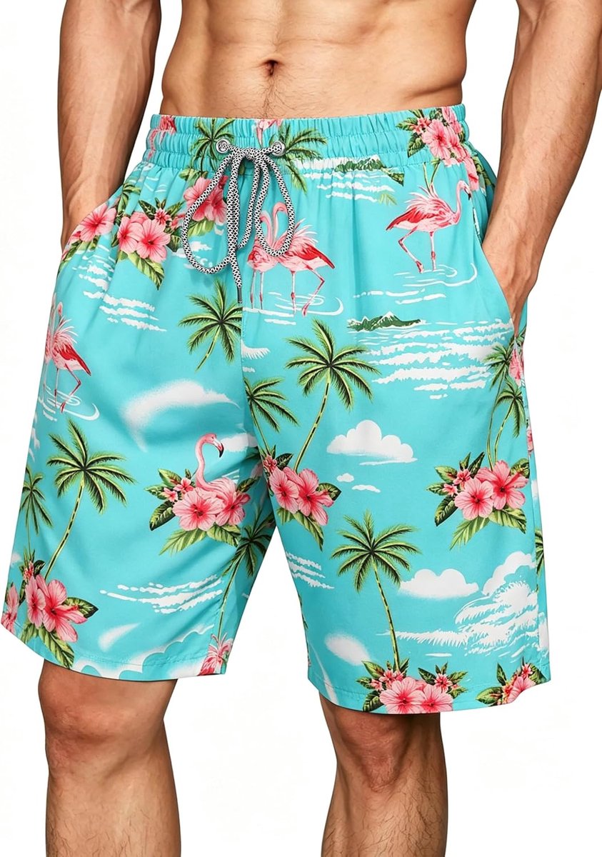 Shorts voor strand- en zomervakantie, met mesh voering en zakken (S-4XL)