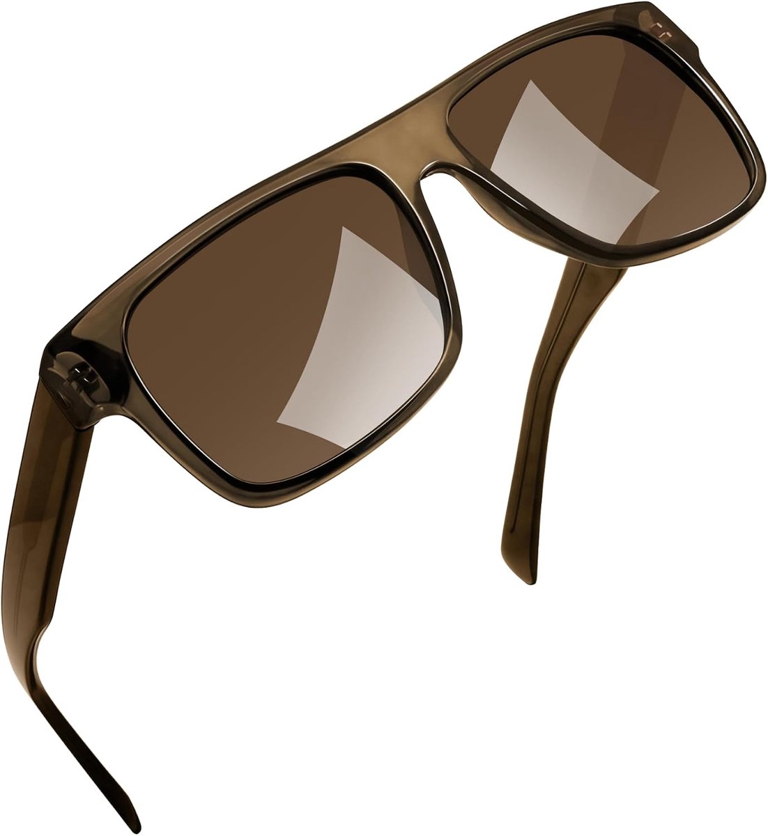 Gepolariseerde Acetaat Zonnebril Heren UV Bescherming Vierkant Designer Top Plat Grote Zonnebril TR90 Frame