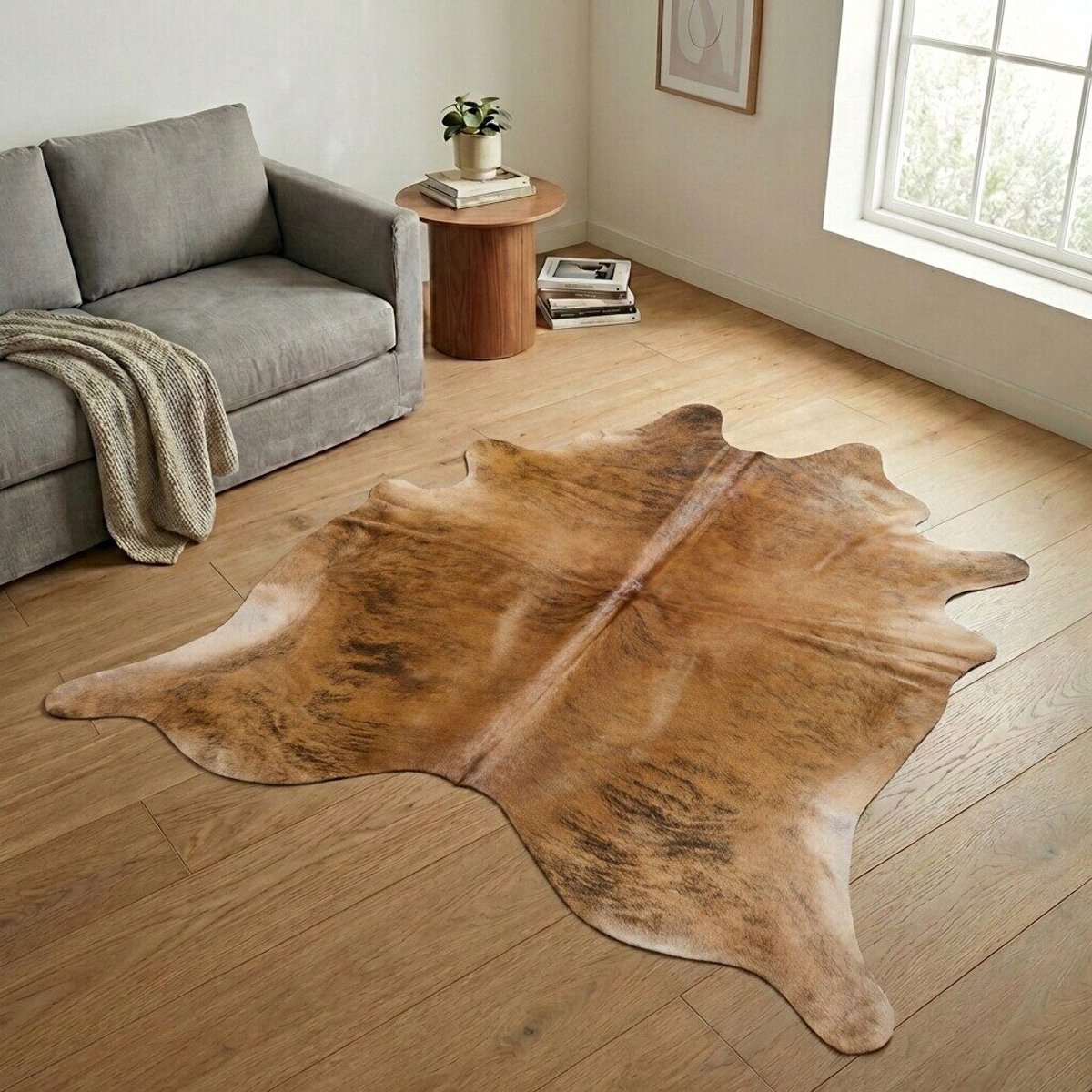 Koeienhuid Vloerkleed XXL (Extra Groot) - Effen-solid - 246 x 225 cm - Koeienkleed / Koeienvel / Dierenvel / Dierenhuid / Koehuid Tapijt