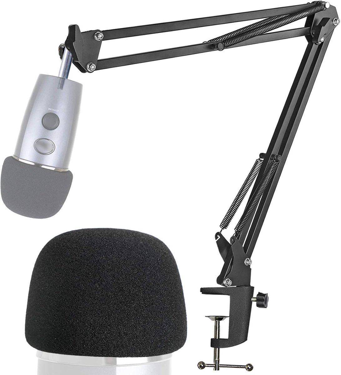 SnelShoppen - Blue Yeti Nano Boom Arm Stand met Popfilter, Microfoon Arm, Schokdemper en Schuim Cover, Professionele Opstelling voor Podcasting en Str