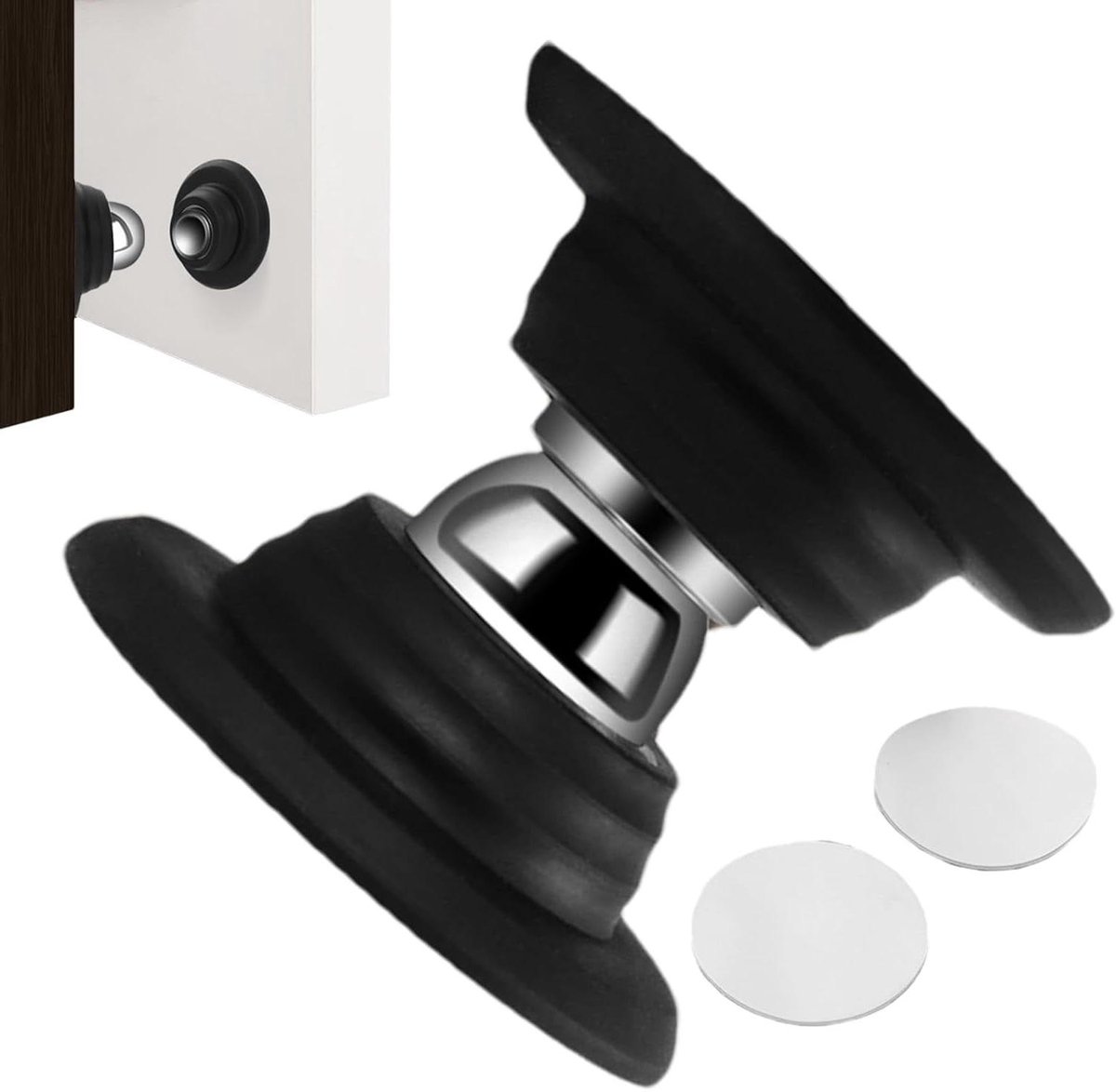 Magnetische Deurstopper - Deurvanger Magneet - Deur Open Houden - Stille Siliconen Buffer - 5.5 x 5.5 x 5.5 cm