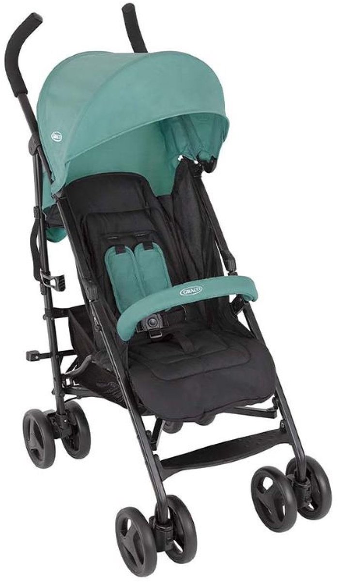 SnelShoppen - Graco TraveLite Compacte Kinderwagen - Lichtgewicht Kinderwagen voor Baby's en Peuters tot 15kg - Mint Kleur - Ideaal voor Wandelen, Rei