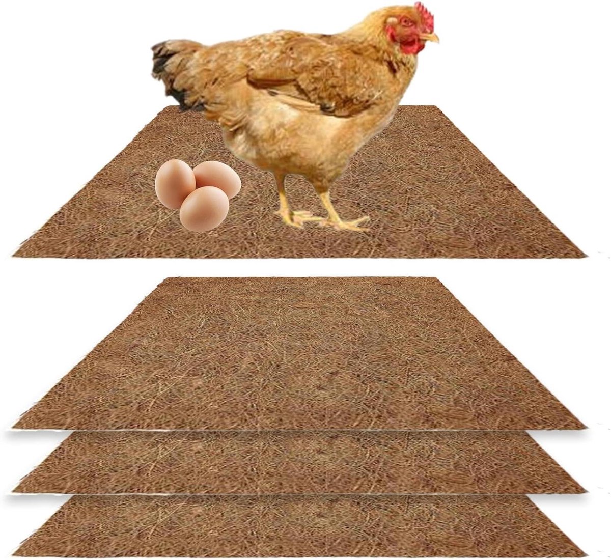 Kippen Nestinleg - Legkussen Set - Comfortabel Leggen - Natuurlijke Vezelstructuur - 4 Stuks - Natuurlijk
