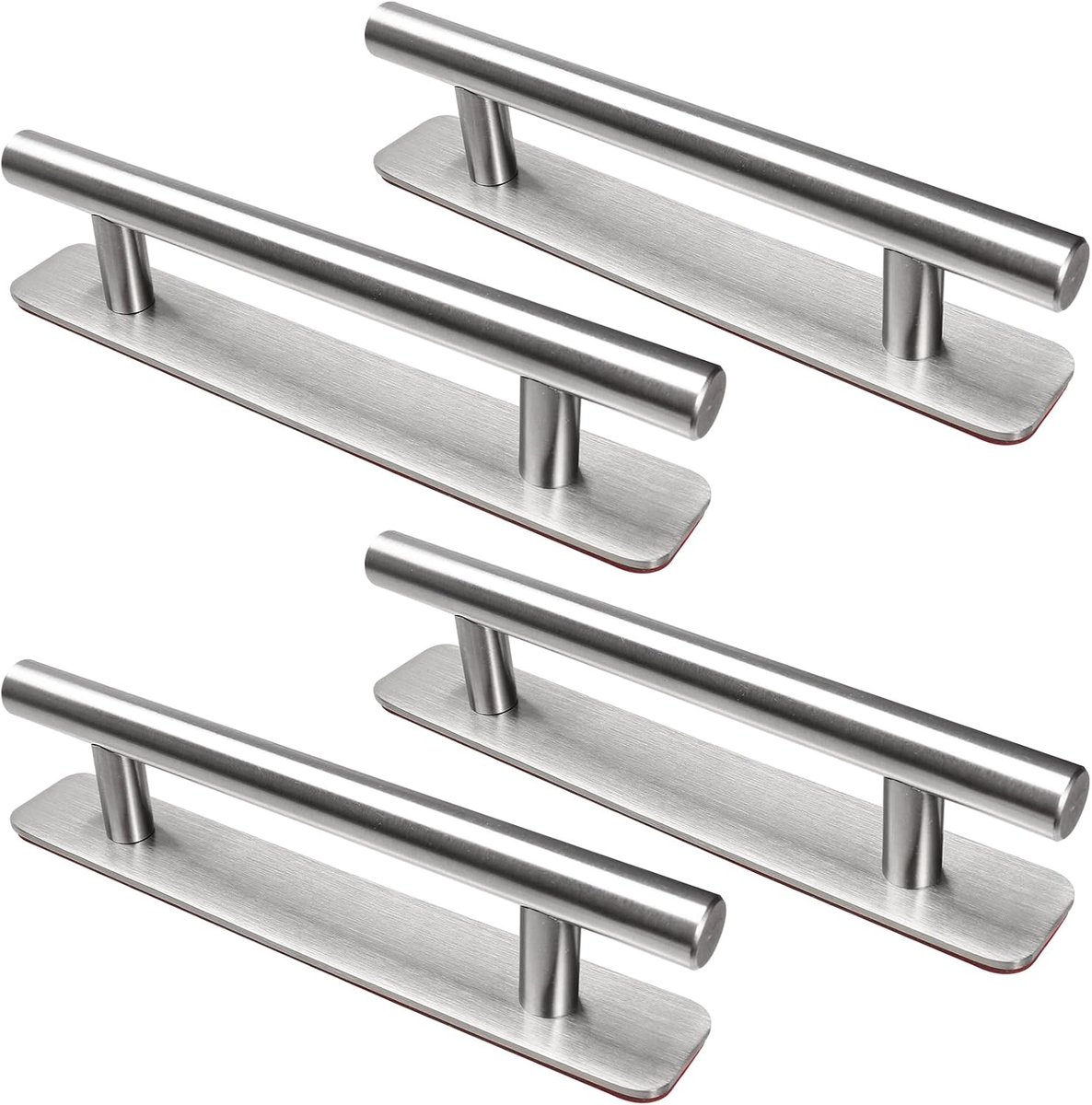4 stuks zelfklevende meubelgrepen, roestvrij stalen kastgrepen, zonder boren handgrepen, deurgrepen, ladegrepen voor keukenkasten, schuifdeuren, balkondeur, ramen, 128 mm, zilver