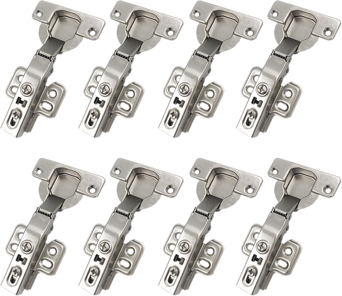 Scharnieren met Hydraulische Demper voor Keukenkast Kast Kleerkast Zware en Dikke Deur Automatische Scharnier Geïntegreerde Demping 8 stuks