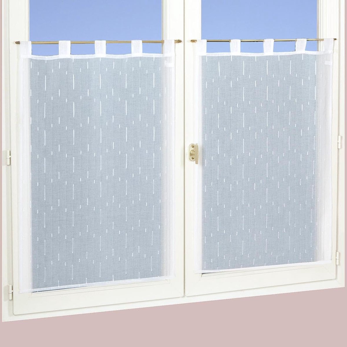 vitrage van etamin, polyester, wit, 120 x 45 cm