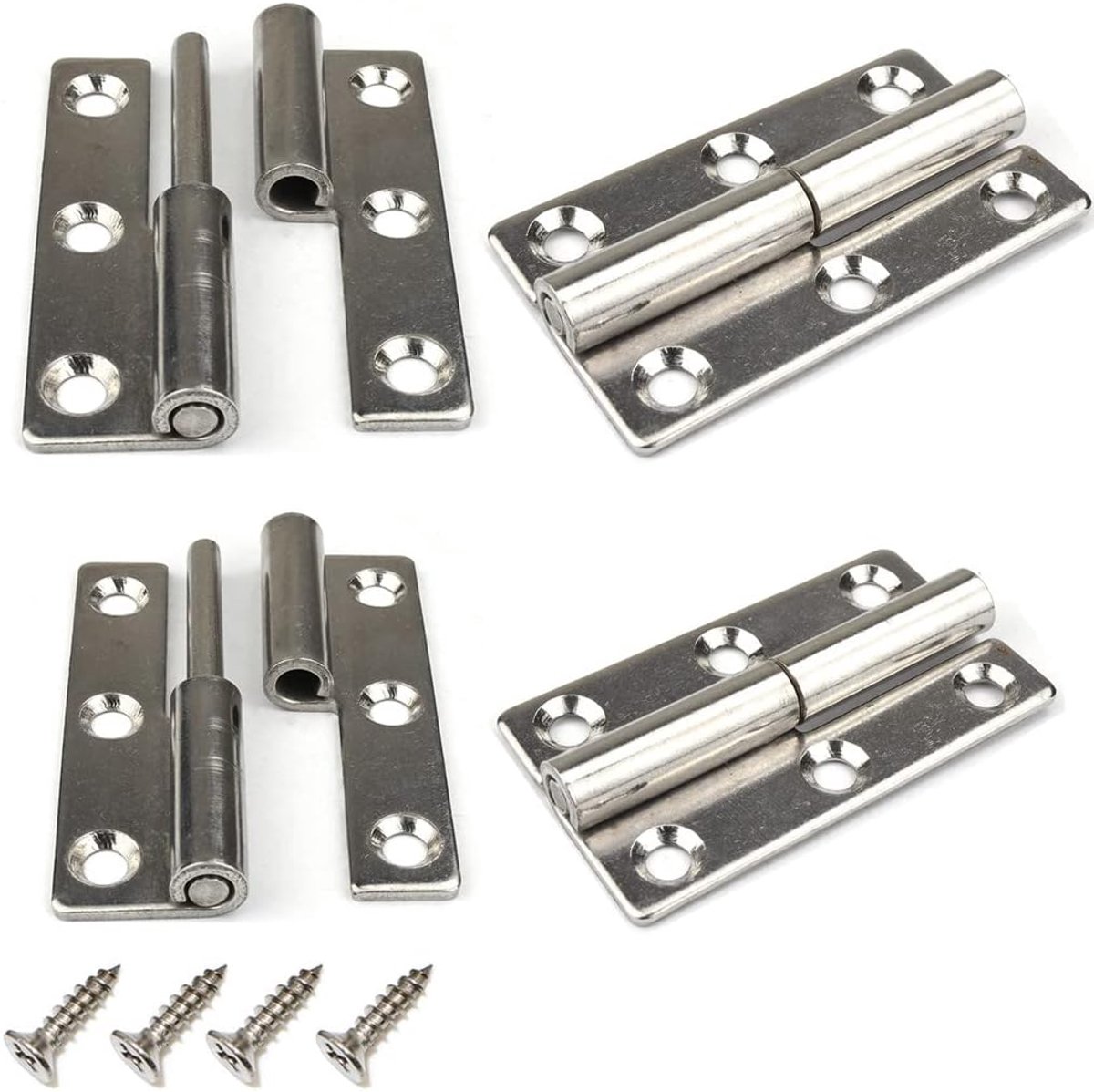 Off Deur Scharnieren, Heavy Duty Venster Afneembare Scharnier 304 Rvs voor Interne Externe Deuren (2.5inch-4pcs, Linkshandig)