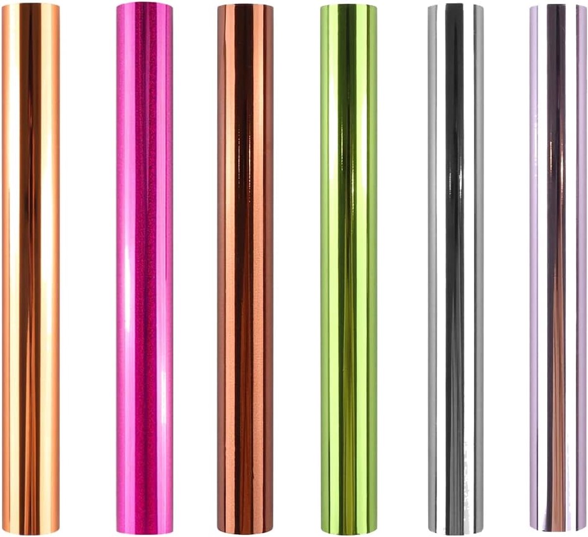 DESIGN 6 Kleur Metallic Folie Papier voor Kunst & Ambachten, Klaslokaal Activiteiten & Kunstenaars Toner Reactieve Folie Roll 7.6"x196"