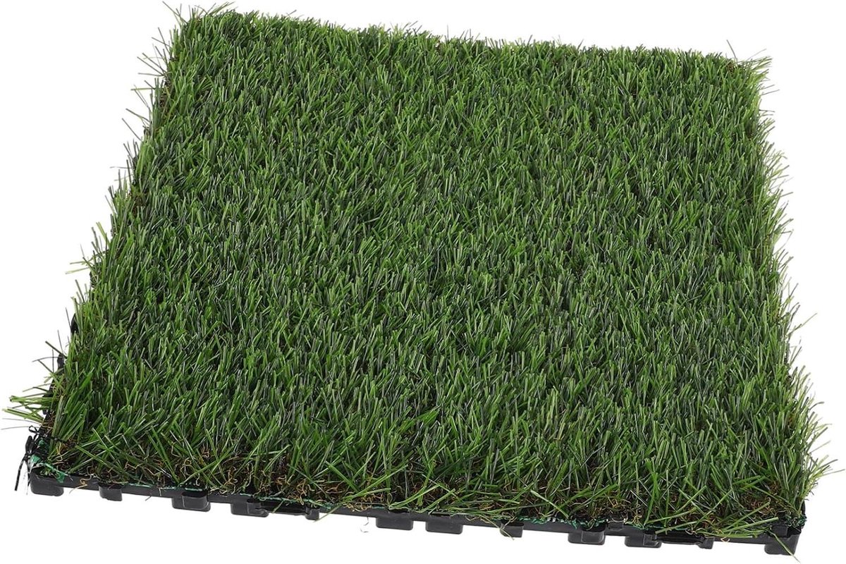 Kunstgras Tegels - Balkon Vloer - Tuin Decoratie - Realistische Textuur - 1 stuk - Groen
