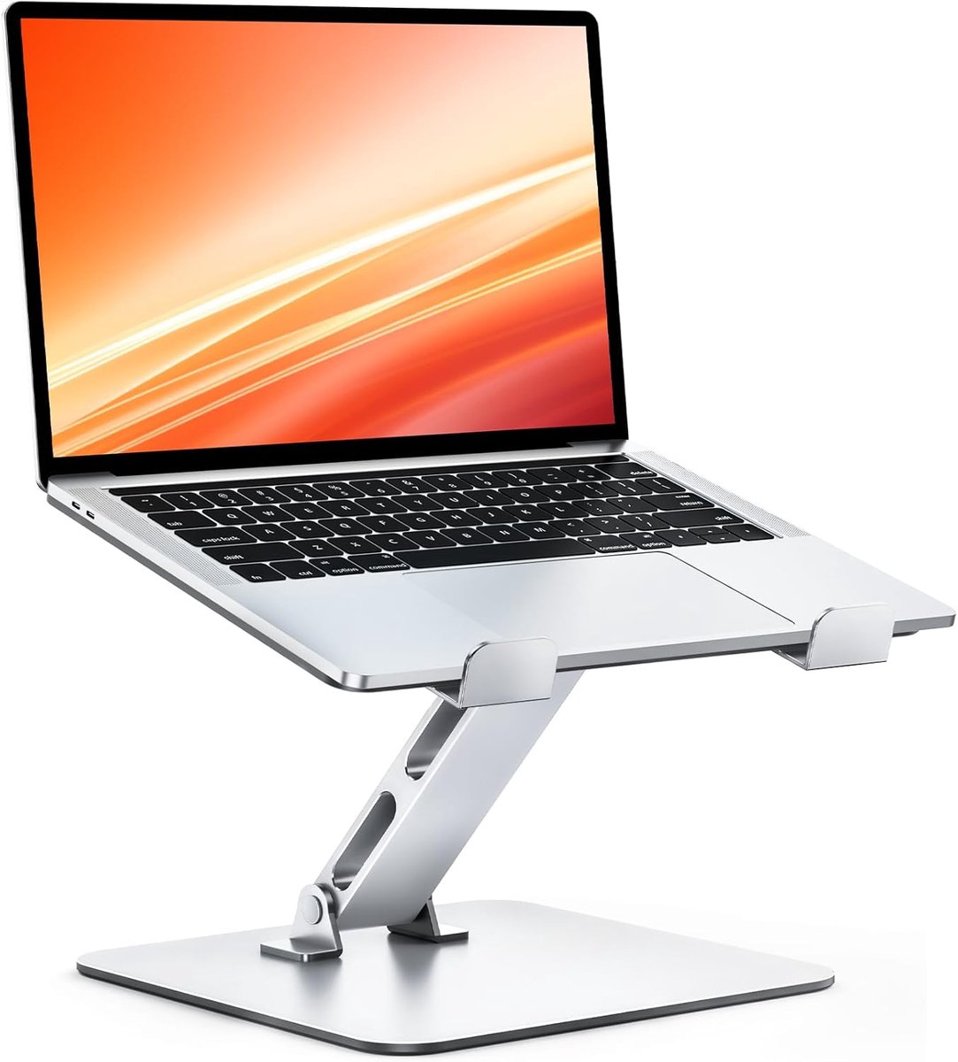 Laptopstandaard in hoogte verstelbaar en ergonomisch, opvouwbare aluminium laptopstandaard, stabiele en draagbare laptopstandaard, notebookstandaard compatibel met 10-16" laptops