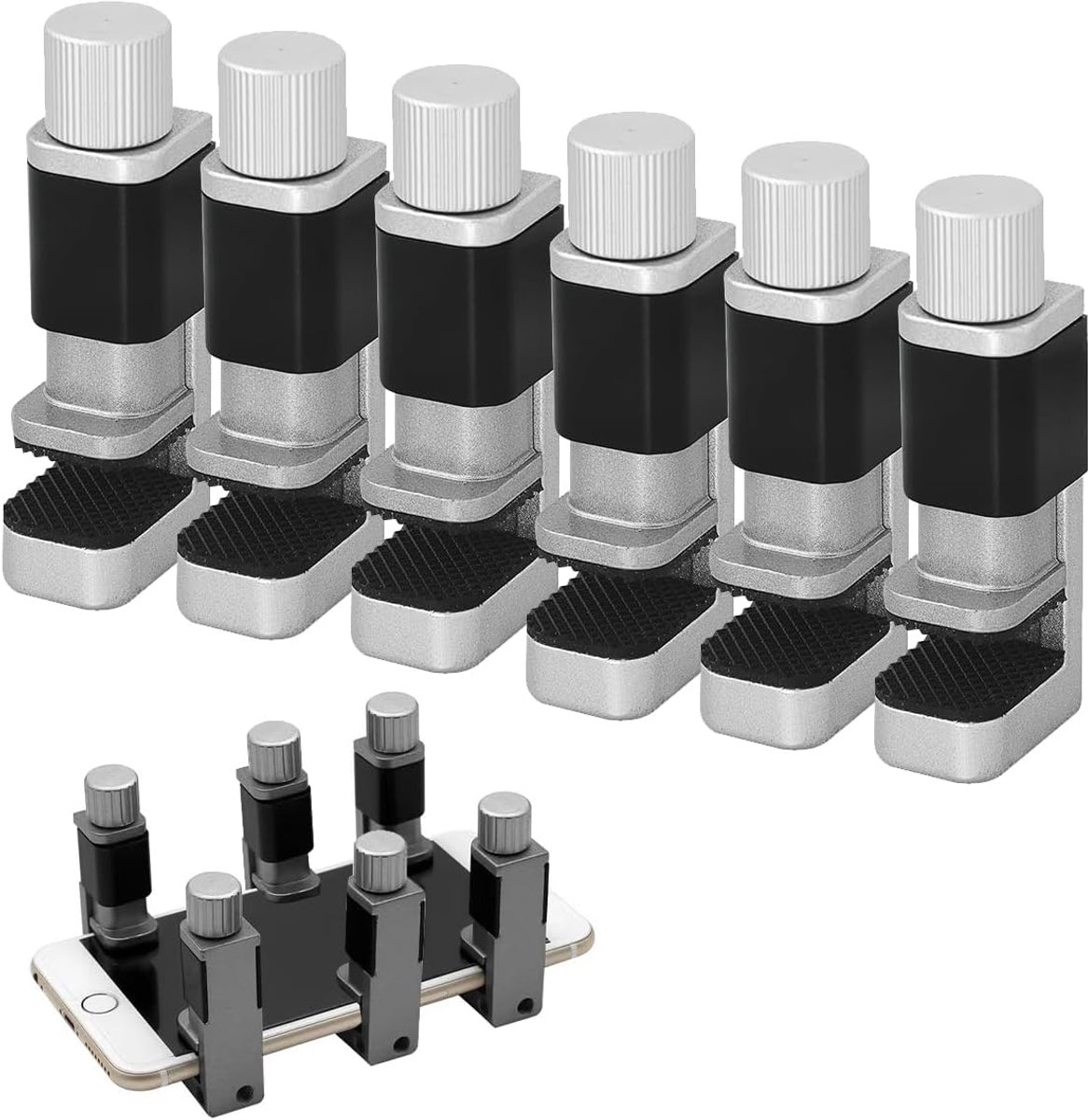 6 Stuks Verstelbare Displayklemmen,Metalen Klembevestiging,Bevestigingsklemmen Reparatiegereedschap Scherm,Telefoonscherm Antislip Klemmen,Voor LCD-Display,Smartphone,Laptop,Kiuiom