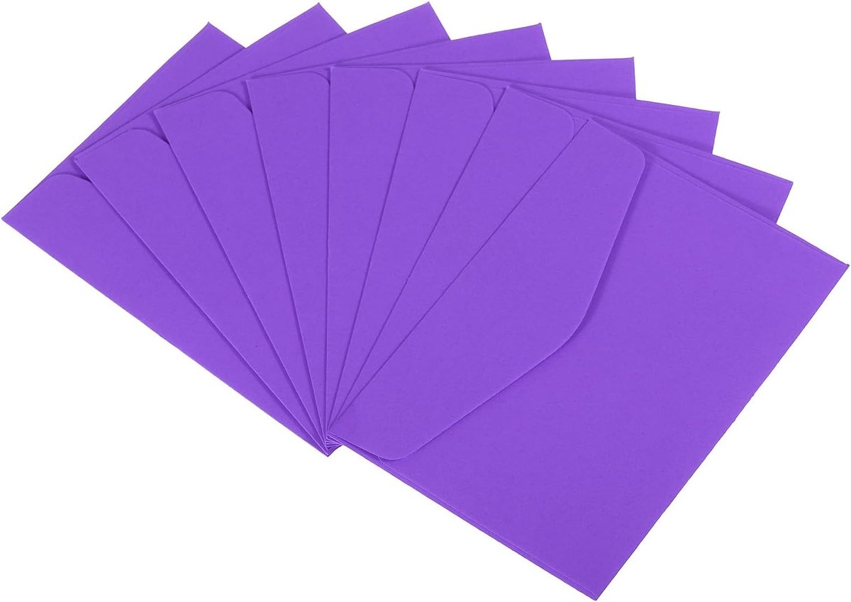 Mini-enveloppen, 24-pack mini-cadeaukaart, visitekaartjesenvelop voor kleine notitiekaarten, groet, bruiloft, paars
