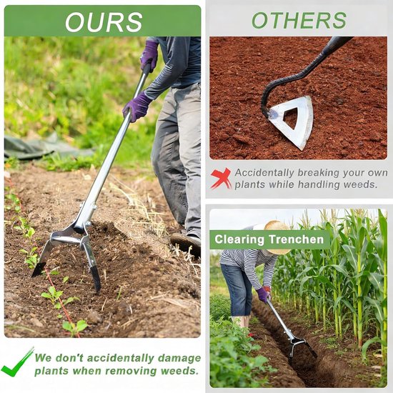 Tuinschoffel - Tuinwerktuig - Onkruid verwijderen - Push-pull actie - 30-60 inch - Zwart van Tuinschoffel. — afbeelding 5