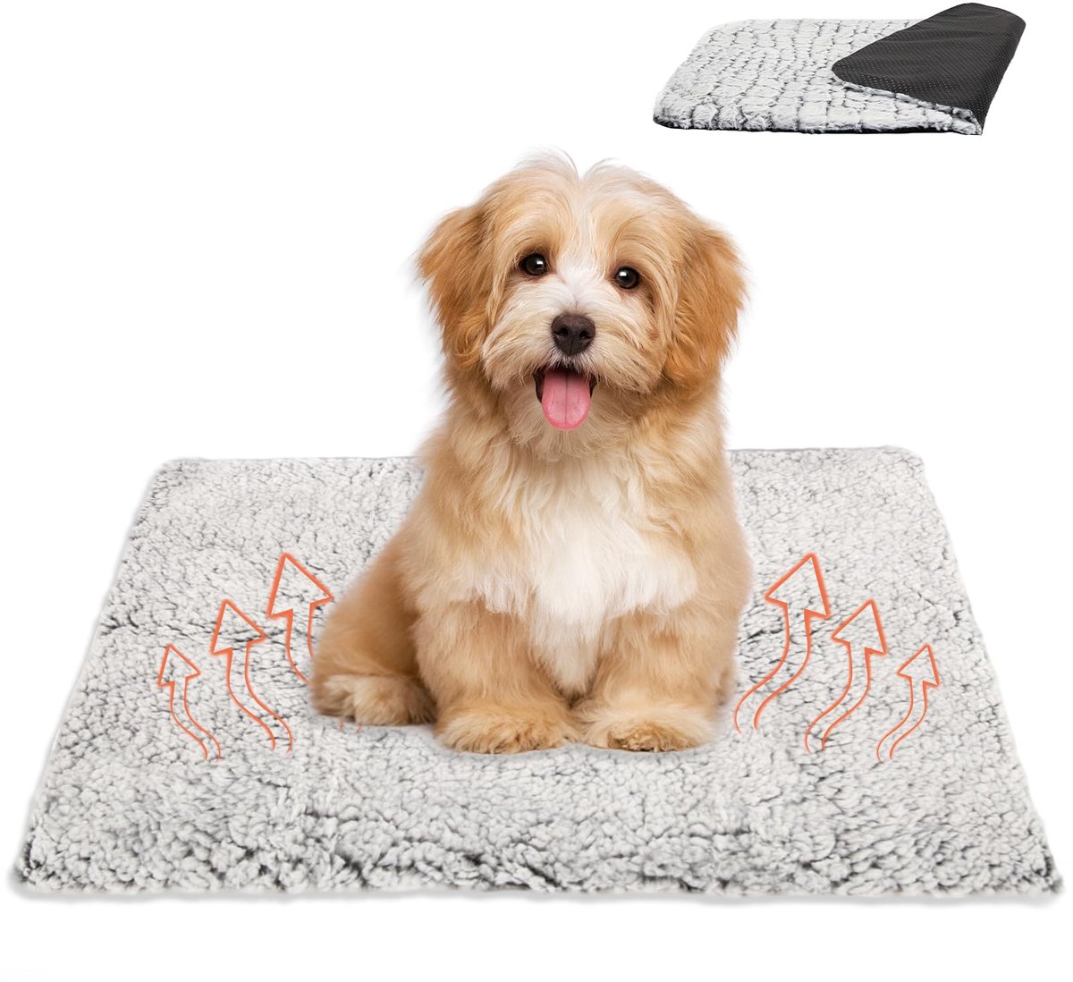 deken voor katten en honden, 40x50cm, grijs verwarmingskussen zonder elektriciteit, omkeerbaar warm kattentapijt, hondenbed met afneembare machinewasbare hoes