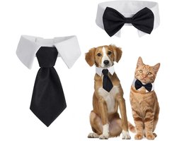 Hond & Kat Smokingkraag Strik, 2 Stuks Verstelbare Vlinderdas, Huisdieren Bruiloft Formele Puppy Tux Kraag Custume Stropdas voor Kitten Verjaardag