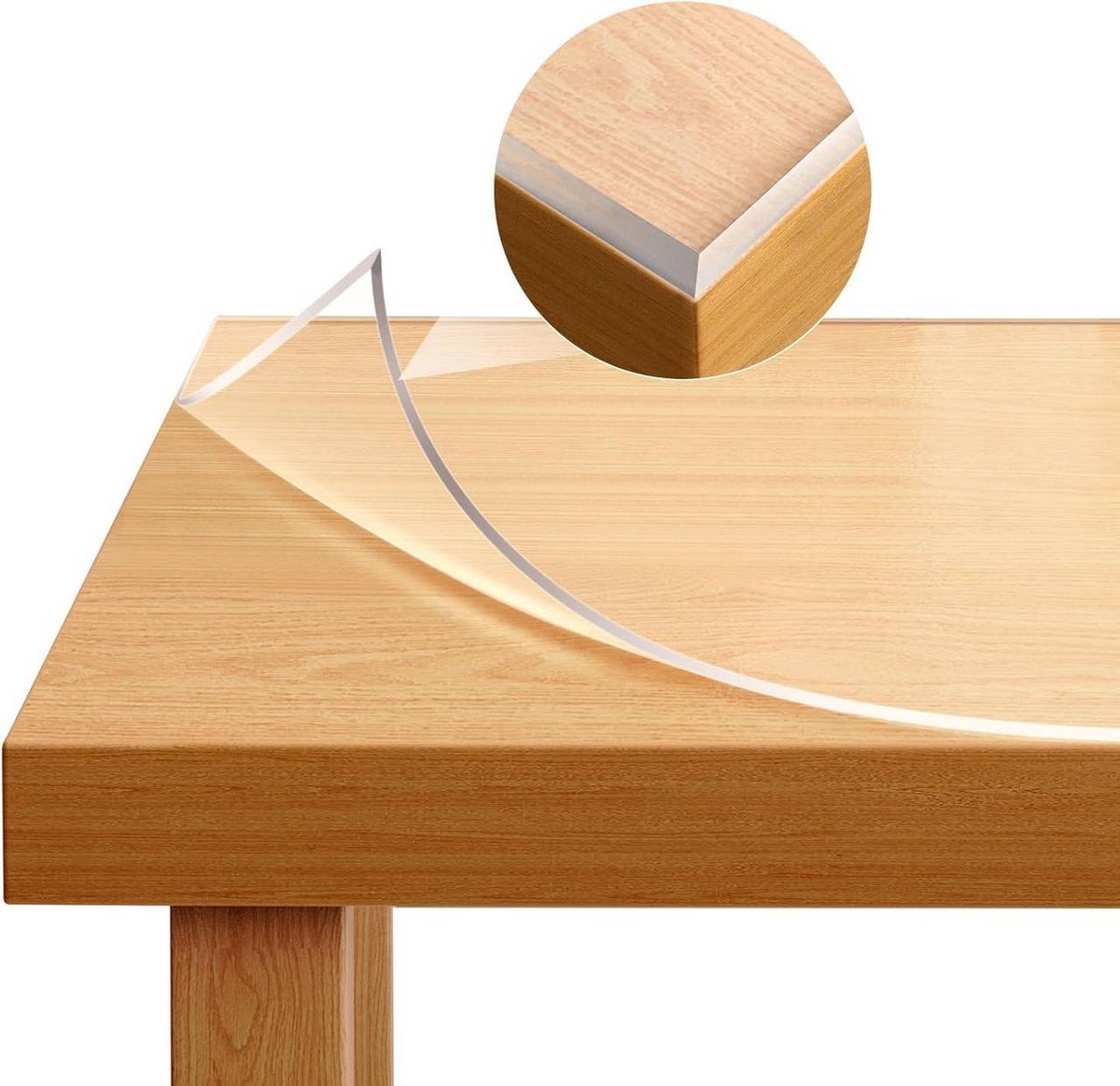 SureDeal® - Tafelkleed - Transparant - Afgeschuinde rand - Gemaakt PVC - Rechthoekig - 90x160x140 cm