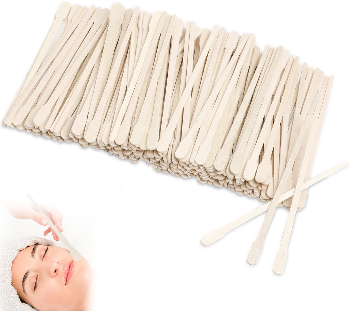 Spatels en Wax Sticks voor Wenkbrauw Waxing, houten sticks voor wenkbrauwharen verwijderen, houten spatels voor het maken van houtambachten (200)