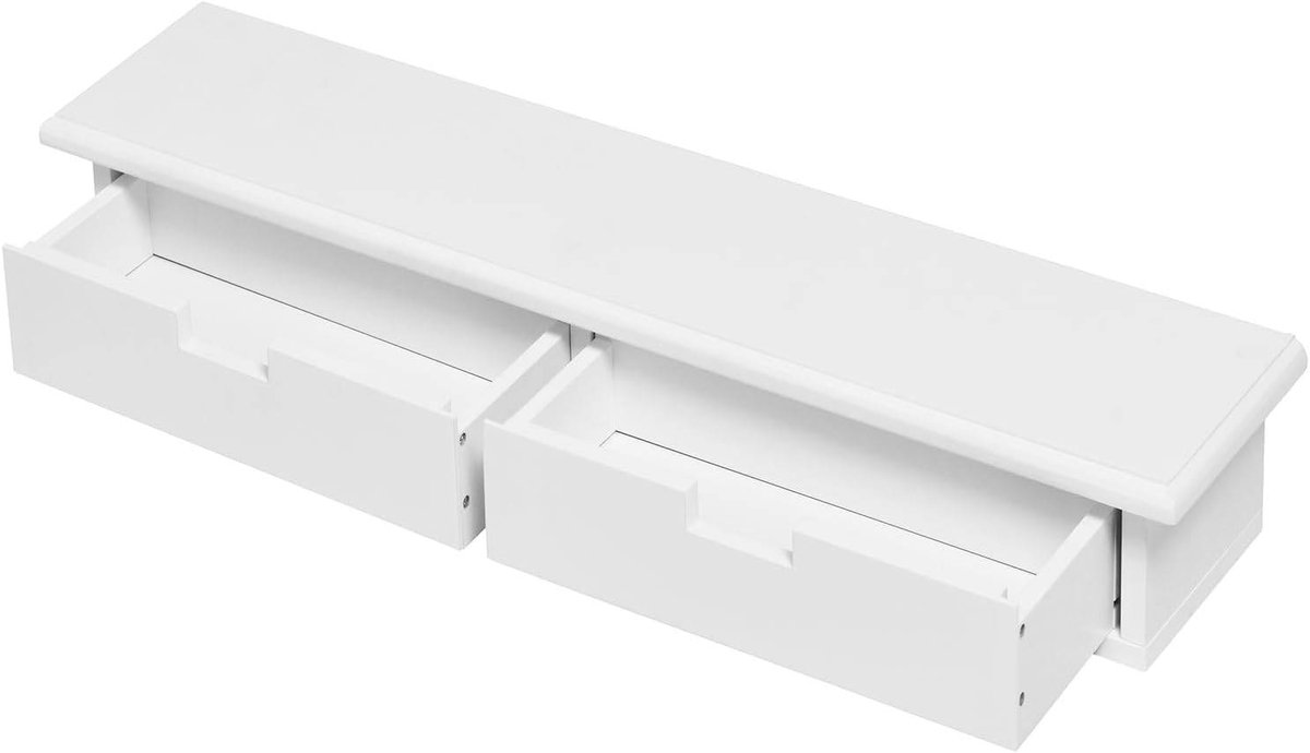 SureDeal® - Wandplank - 2 lades - Belastbaar - Wanddecoratie wit - Wit