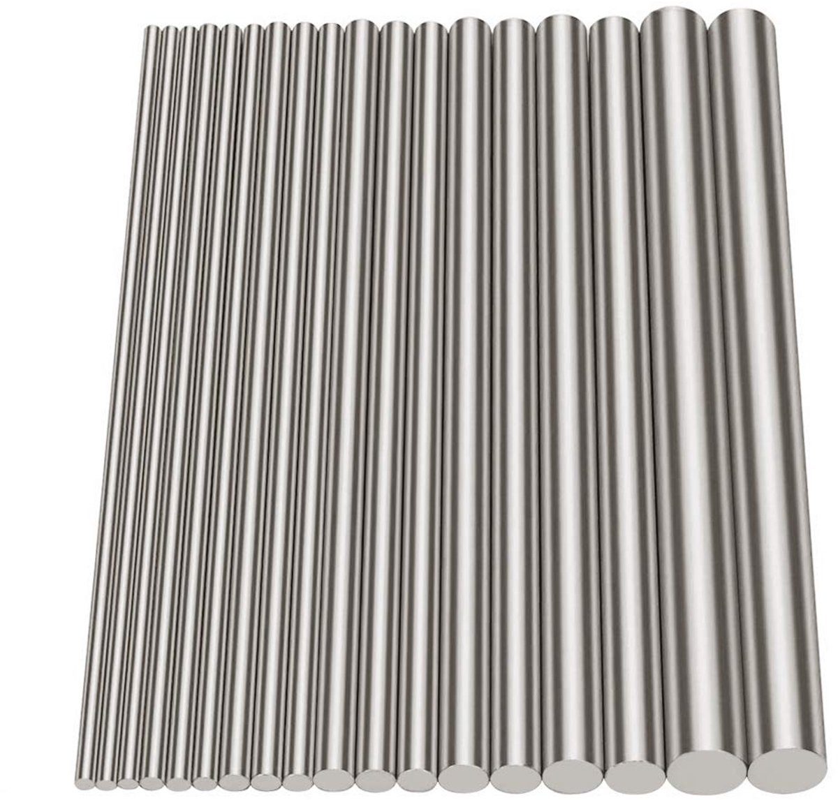 18 stuks roestvrij stalen solide ronde stang, ronde stang, draaibank, lagers gesorteerd voor doe-het-zelf knutselgereedschap, diameter 2,5-8 mm, lengte 100 mm