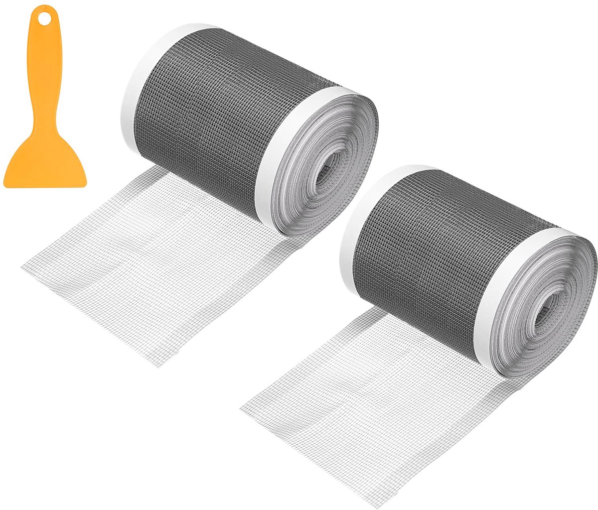 Wegwerp doucheafdekking, 10 cm x 10 m, zelfklevend net met verwijderingsgereedschap voor lineaire afvoer van badkamer en keuken, 2 stuks