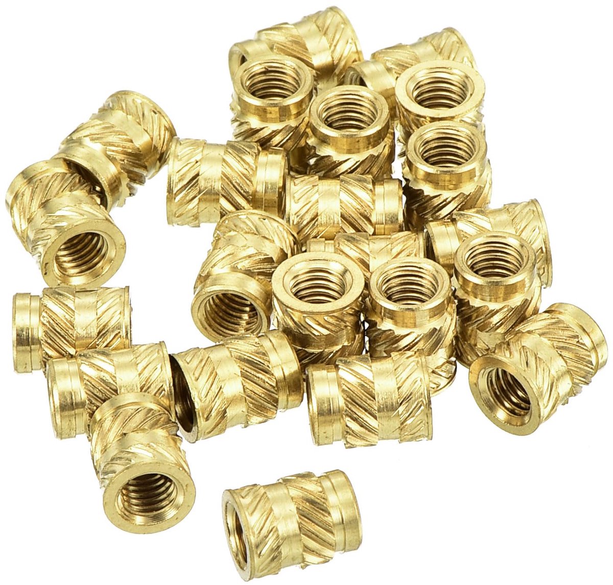 Ingedraaide moeren, 150 stuks M3 x 5,7 mm L x 4,6 mm Ø 3D afdrukken messing moeren vrouwelijke draadinzetstukken messing warmte inbedingsmoeren