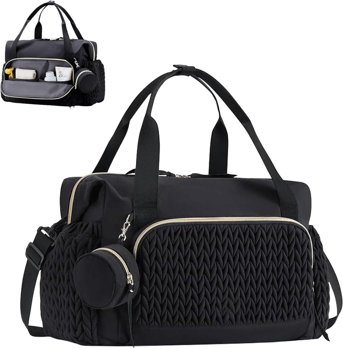 Multifunctionele Luiertas - Ouder Tas - Baby Verzorging - Waterafstotend Nylon - 45 cm - Zwart