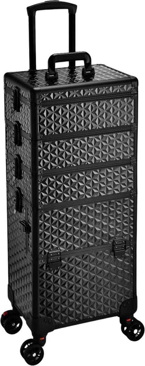 Luxe Makeup Train Case op Wielen - Extra Groot 50 cm Cosmetica Organizer Trolley