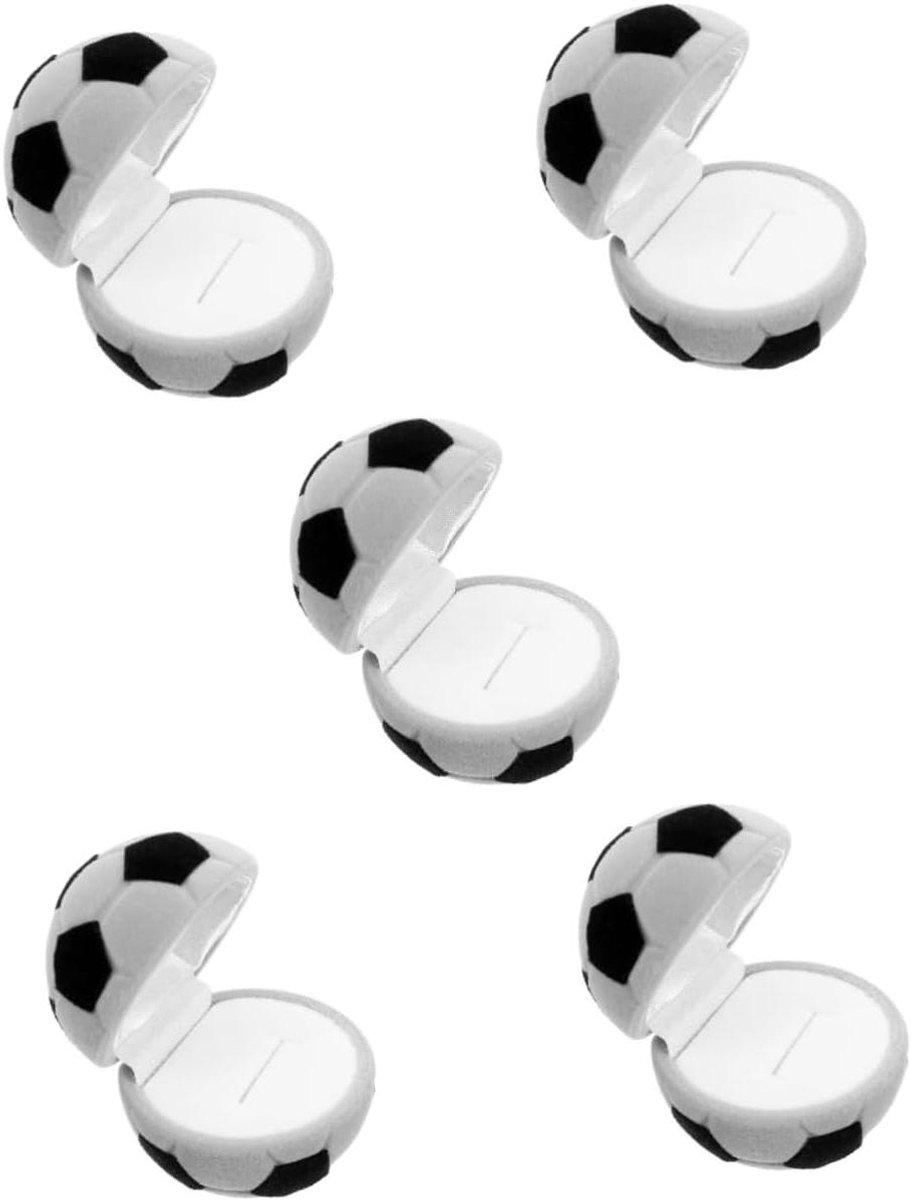 Voetbal Sieradendoos - Ringhouder Kussen - Bruiloft Aanzoek - Gedetailleerd Voetbal Design - 5 stuks 5cm - Zoals Afgebeeld
