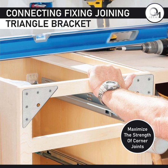 15 x Driehoekige Plaat ( 70 x 70 x 1,5 ) Verbindingsplaten Platte Connector Geperforeerde Driehoek Montageplaat, Zilver Verzinkt — afbeelding 5