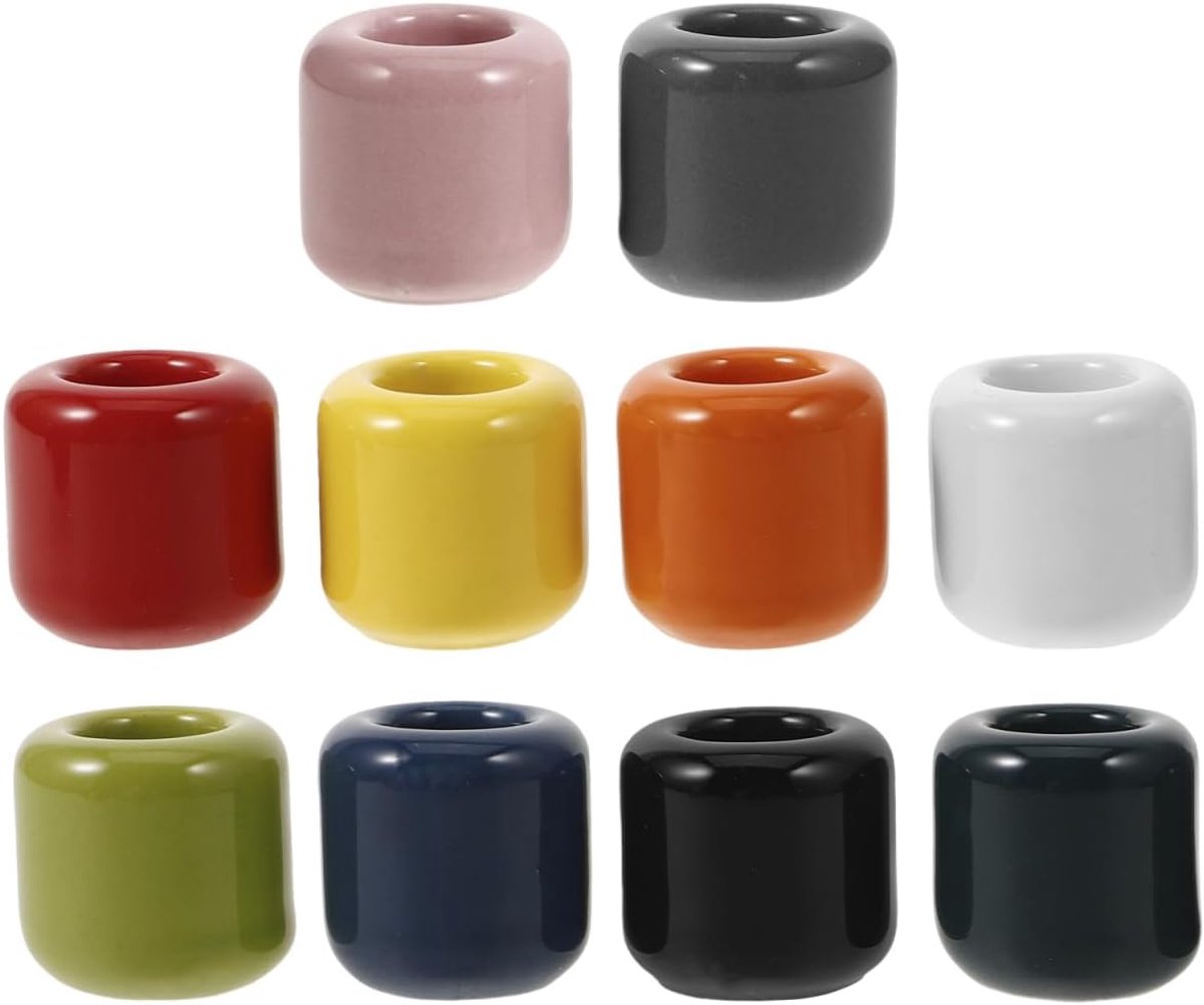 10 stuks keramische chime kaarsenhouders, decoratieve kandelaars voor bruiloften en feesten, stijlvolle tafeldecoratie voor meditatie en rituelen, veelzijdig inzetbaar