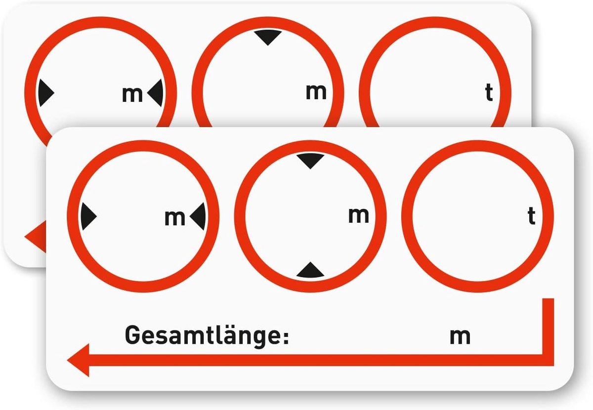 voertuigafmetingen I grootte I lengte x breedte x hoogte x gewicht I voor caravan bus motorvoertuig I pictogram I veiligheidssticker I wit I hin545