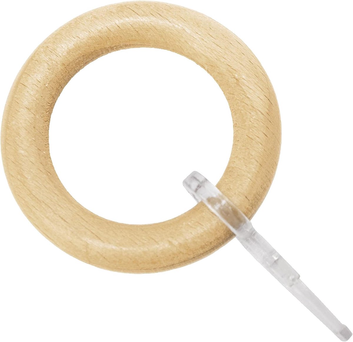 Gordijnringen voor gordijnroedes Ø 25 mm, met gordijnhaken, 10 stuks, ringbreedte 8,5 mm, hout, beuken