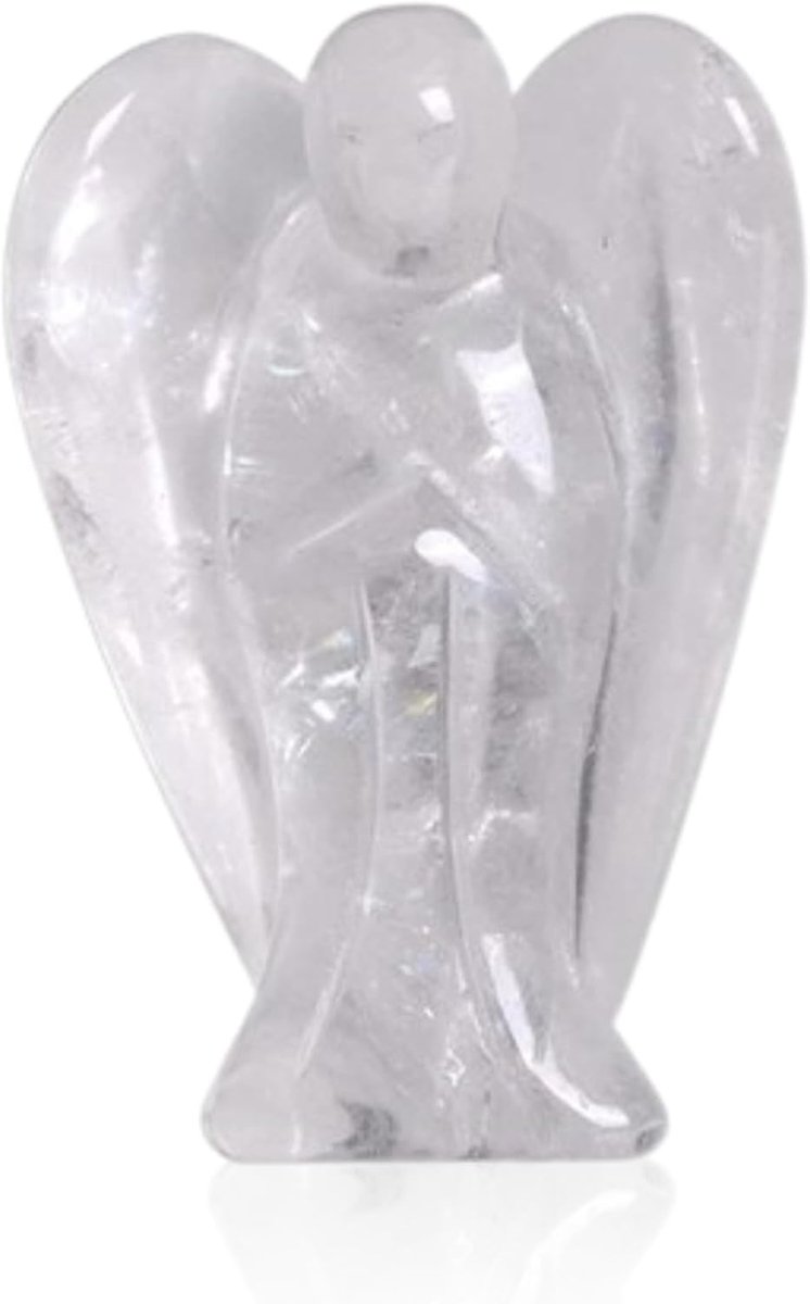 helende kristal, geluksbrenger in engelvorm, zakhanger van vrede met beschermengelfiguren van transparant kwartskristal voor decoratie