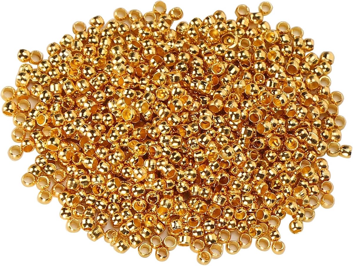 Kralen Losse Kralen Ronde Spacer Stopper Verspreid Bal voor Ketting Armband Oorbel DIY Sieraden Maken Accessoires (Goud)