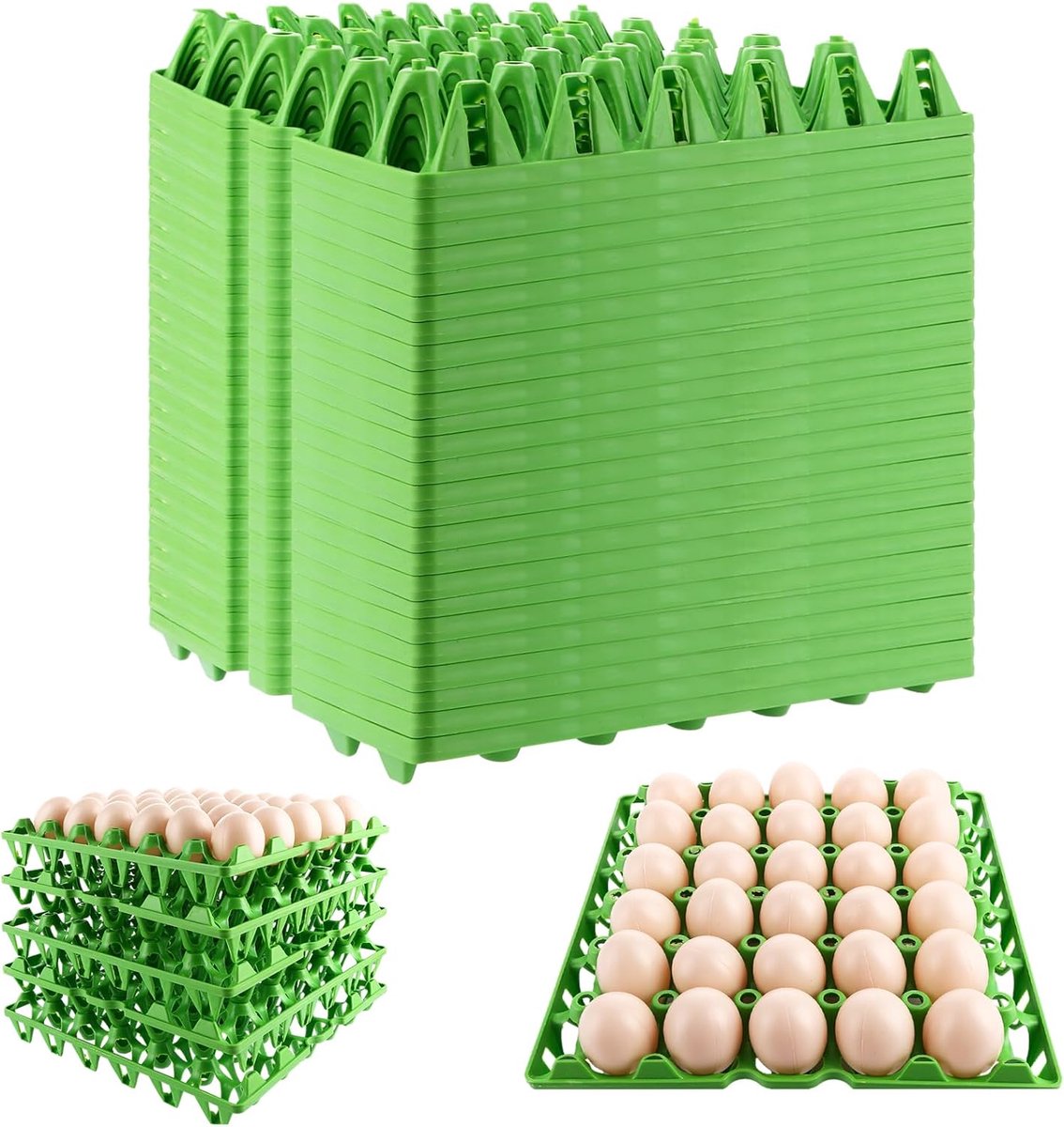 20 stuks eierhouders, eierhouders voor koelkast, eierhouder dienblad voor 30 eierhouders, groothandel eieren bewaren voor het bewaren, sorteren en verzenden van eieren (groen)
