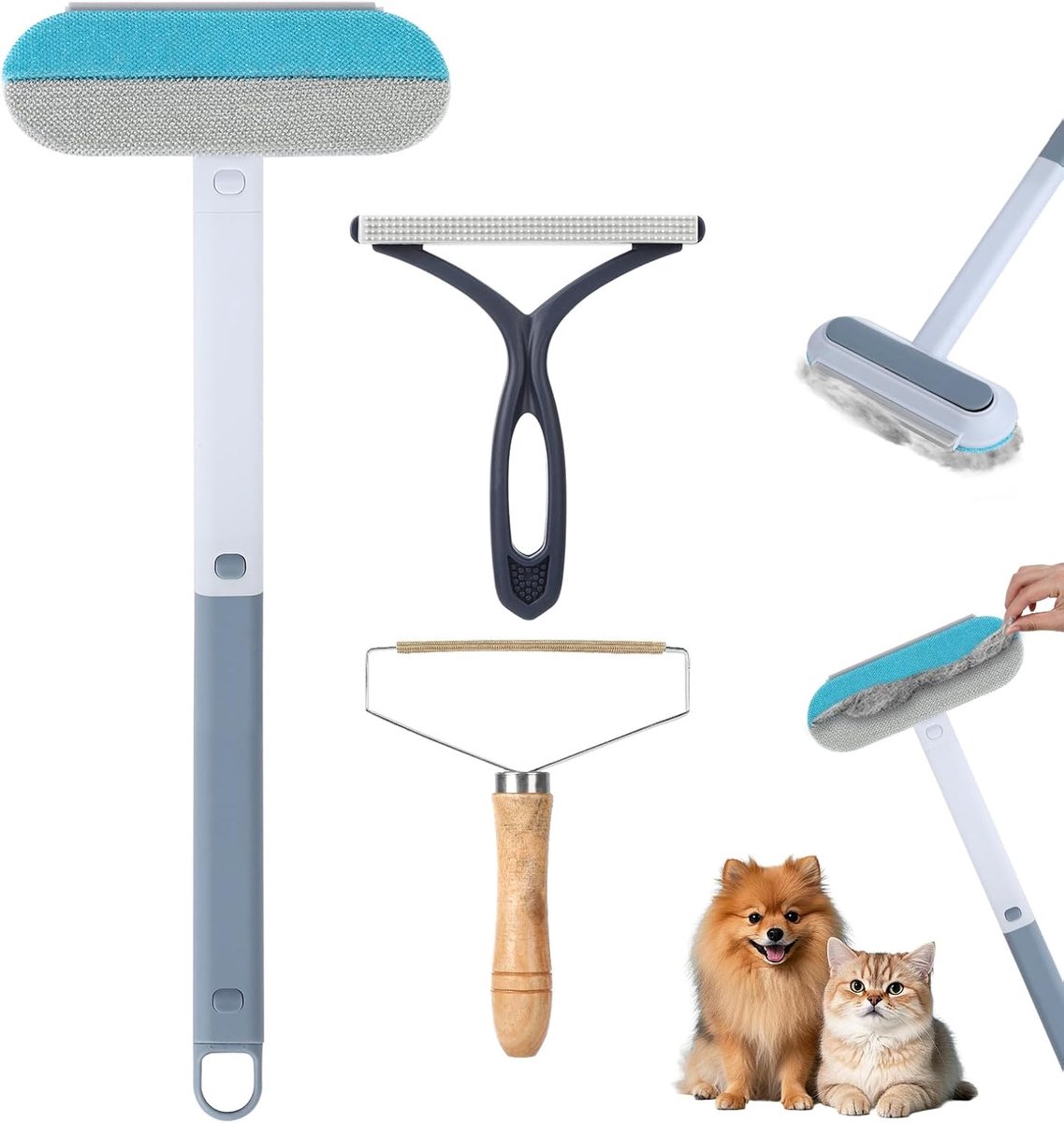 dierenhaarverwijderaar, 3 stuks, draagbare pluisverwijderaar, multifunctionele dierenhaarverwijderaar, kattenhaarverwijderaar, pluisborstel, kledingborstel, sweater, geweven jas